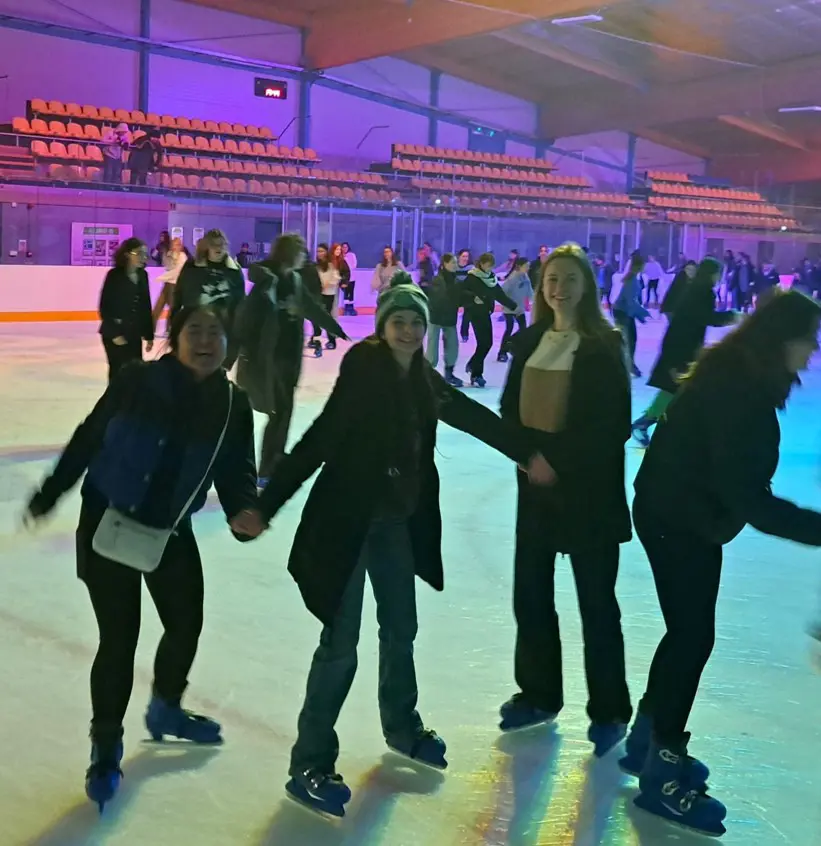 King's Ely Senior boarding students enjoying an ice-skating trip in Cambridge 