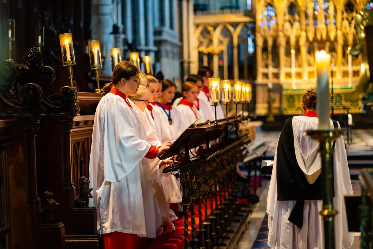 King's Ely Choristers rehearsing in Ely Cathedral 