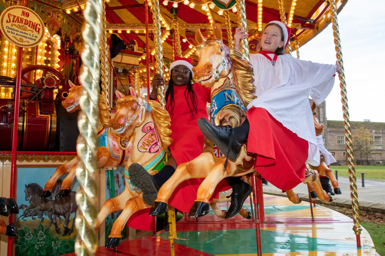 King's Ely Choristers enjoying the Ely Christmas Fair 