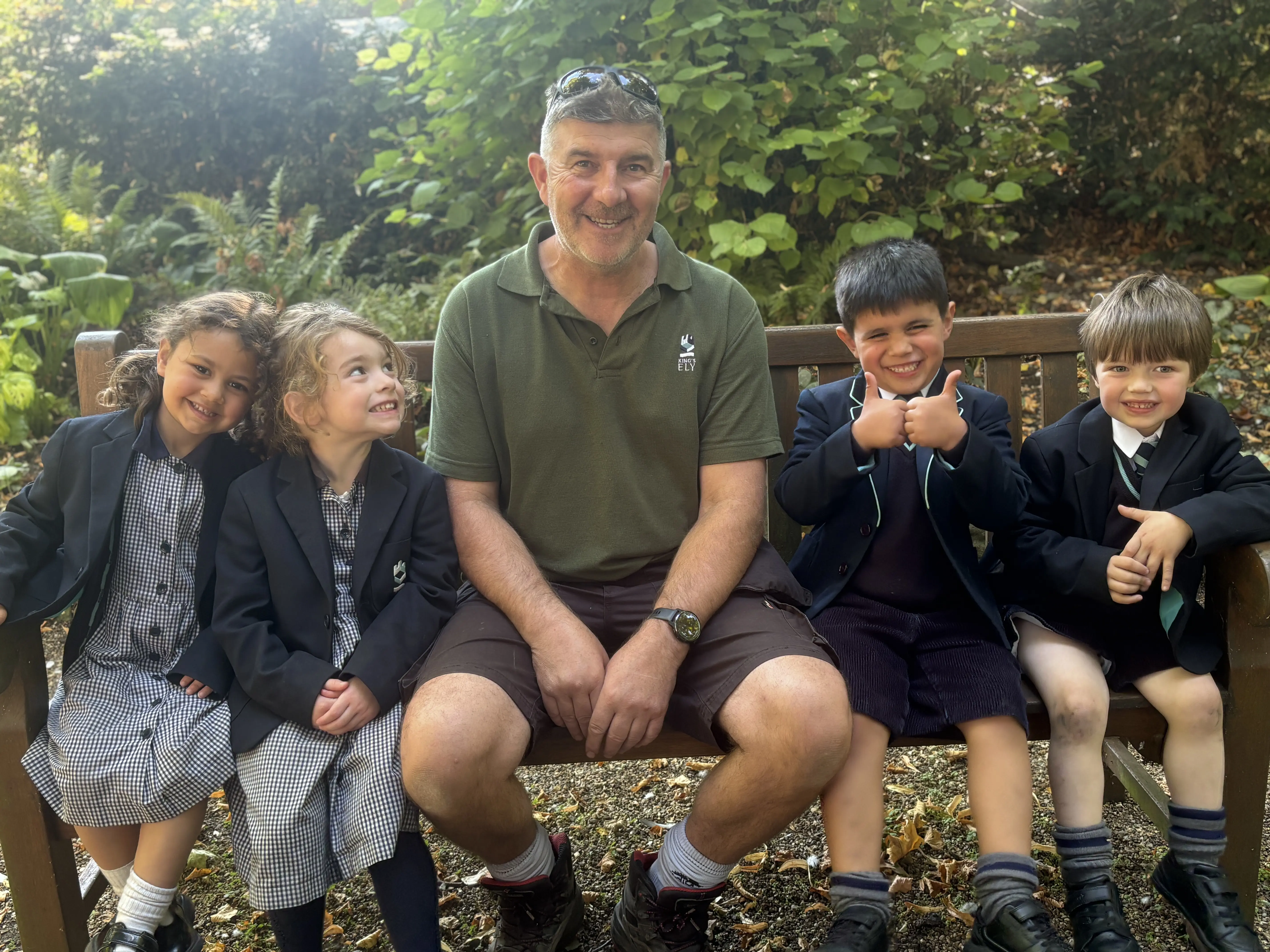 Reception pupils meet some of King's Ely's green-fingered superheroes