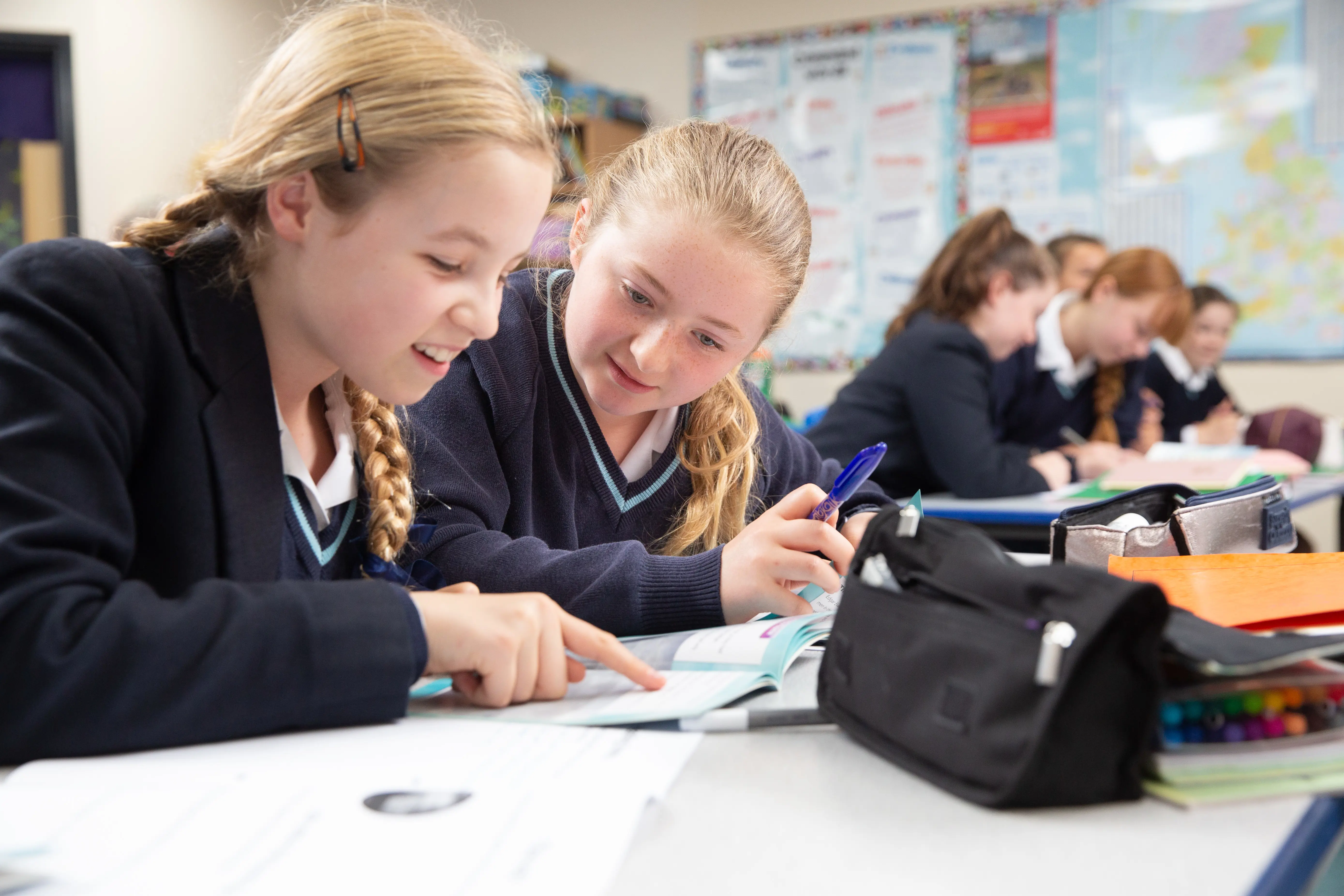 King's Ely Senior students in class studying on the King's Ely campus in Cambridgeshire