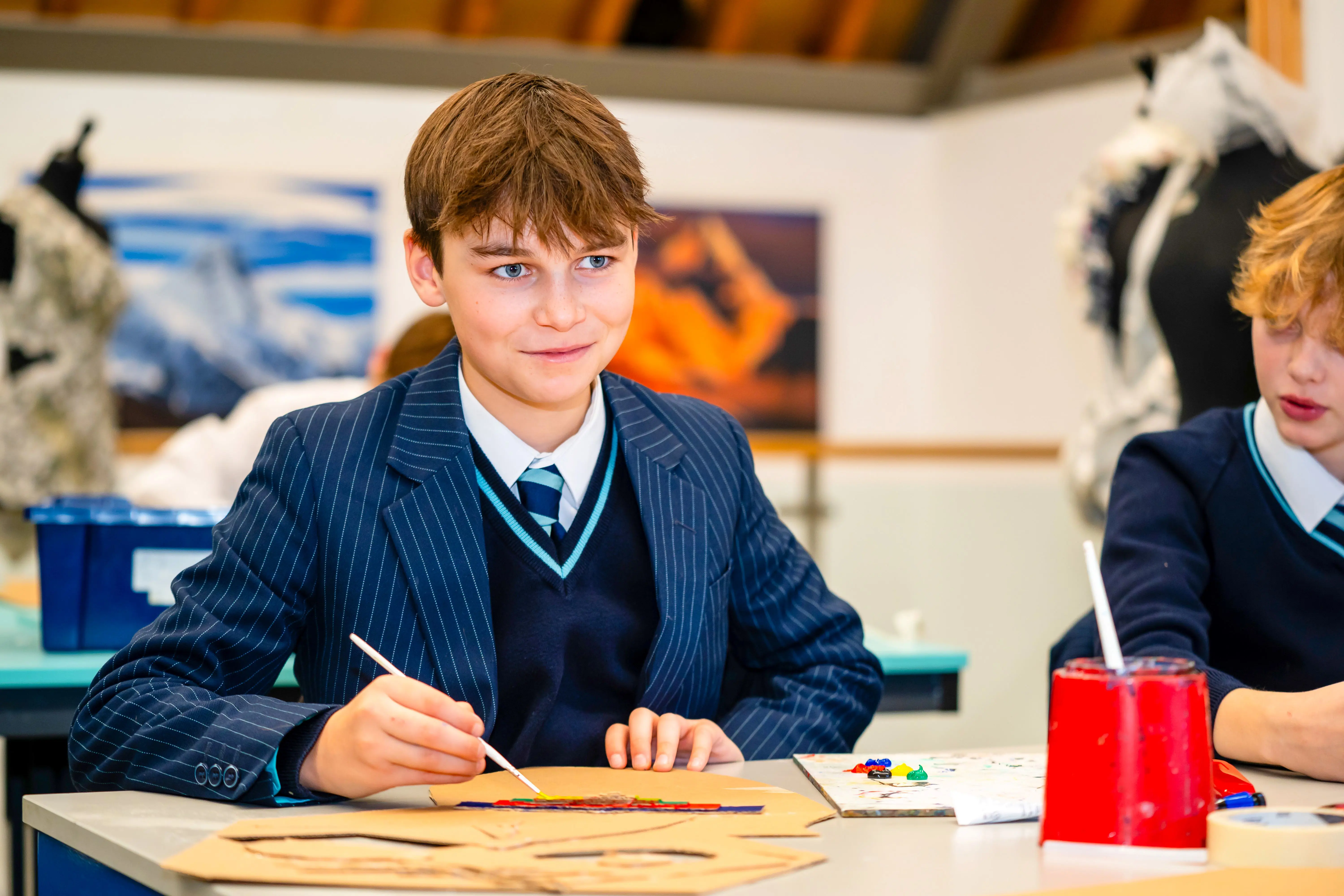 A Senior Student in Class at King's Ely, a Private Day and Boarding School near Cambridge, in Ely.