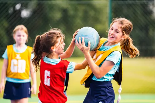 King's Ely Prep students playing netball 