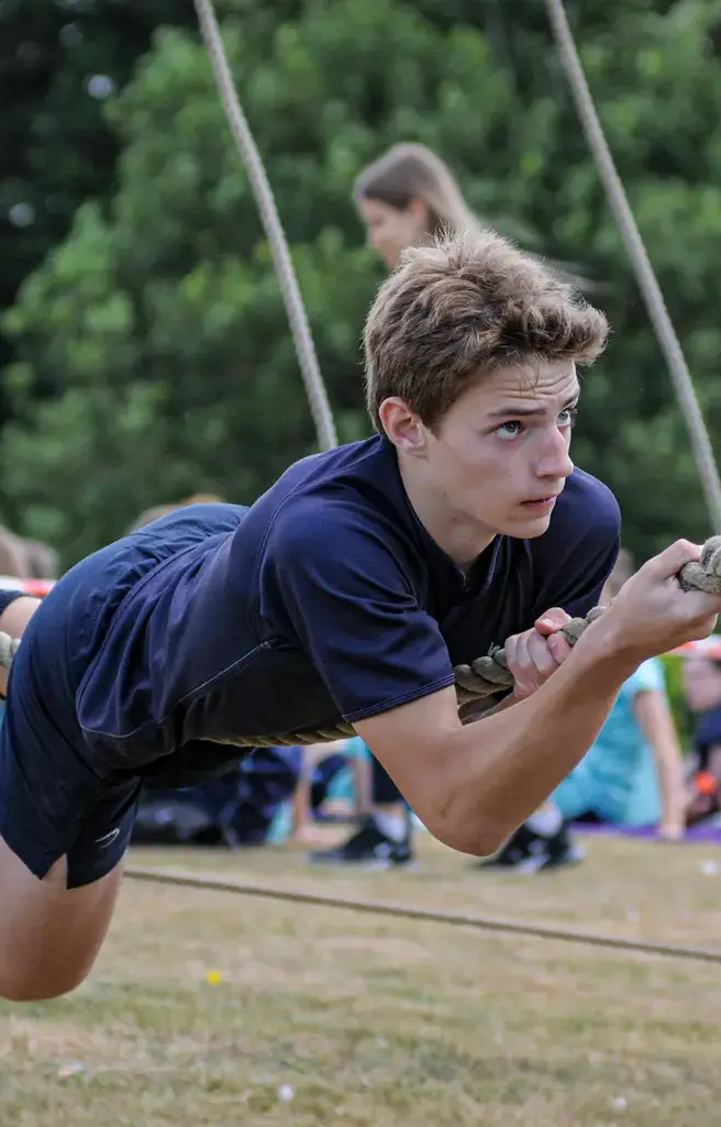 King's Ely senior student taking part in Ely Scheme. King's Ely is a private school in Cambridgeshire