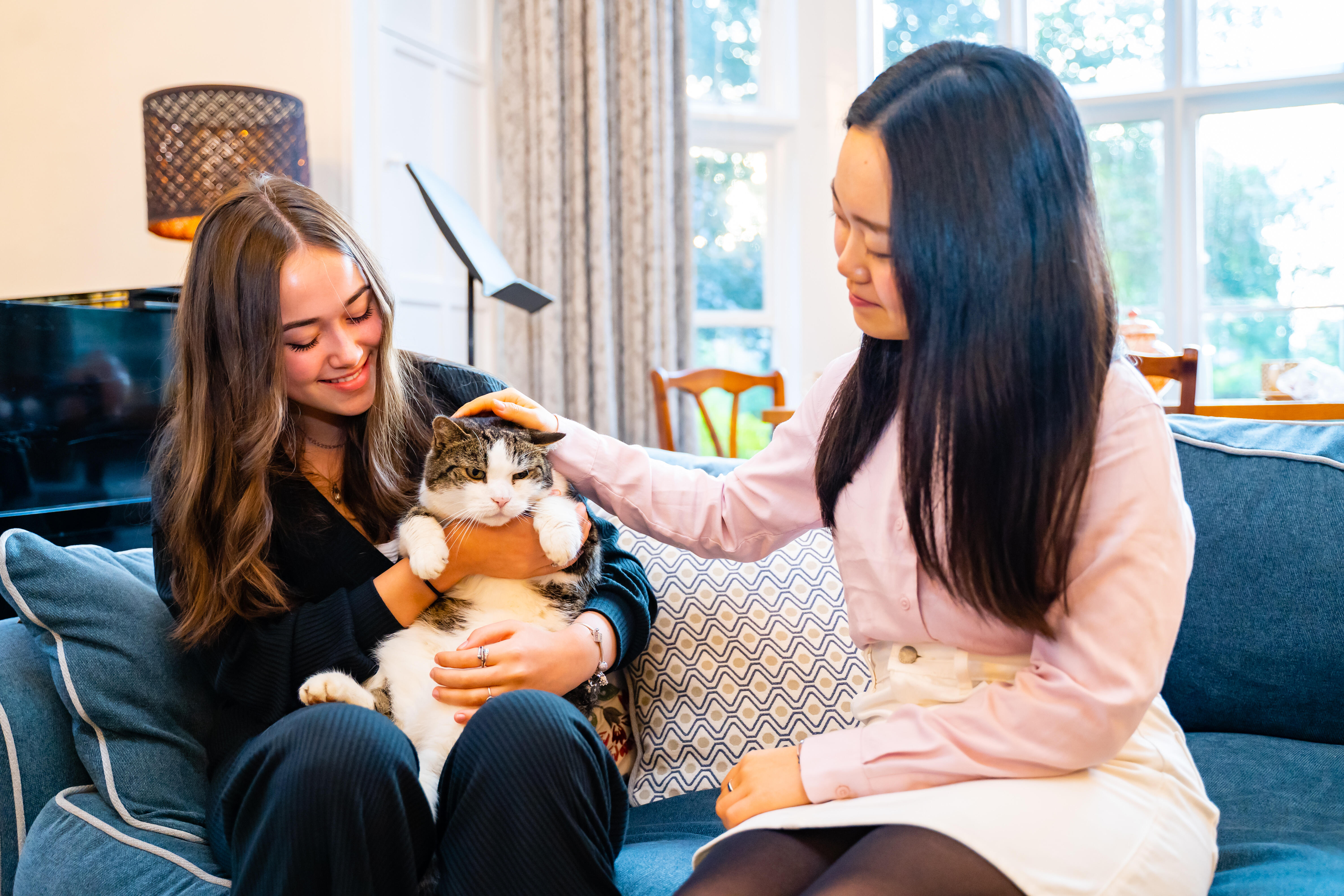 King's Ely Sixth Form boarding students in their boarding house. King's Ely is a boarding school in Cambridgeshire