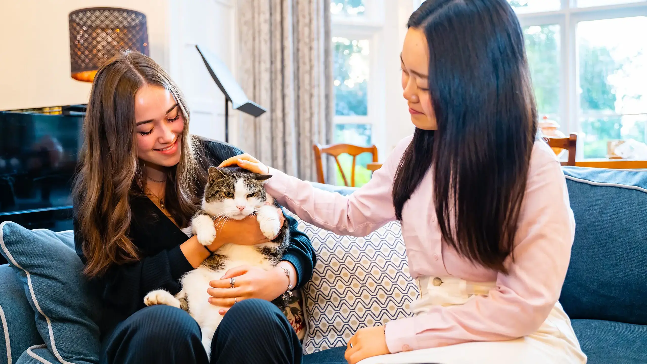 Two Sixth Form boarding students in their boarding house at King's Ely, a private Sixth Form boarding school near Cambridge.
