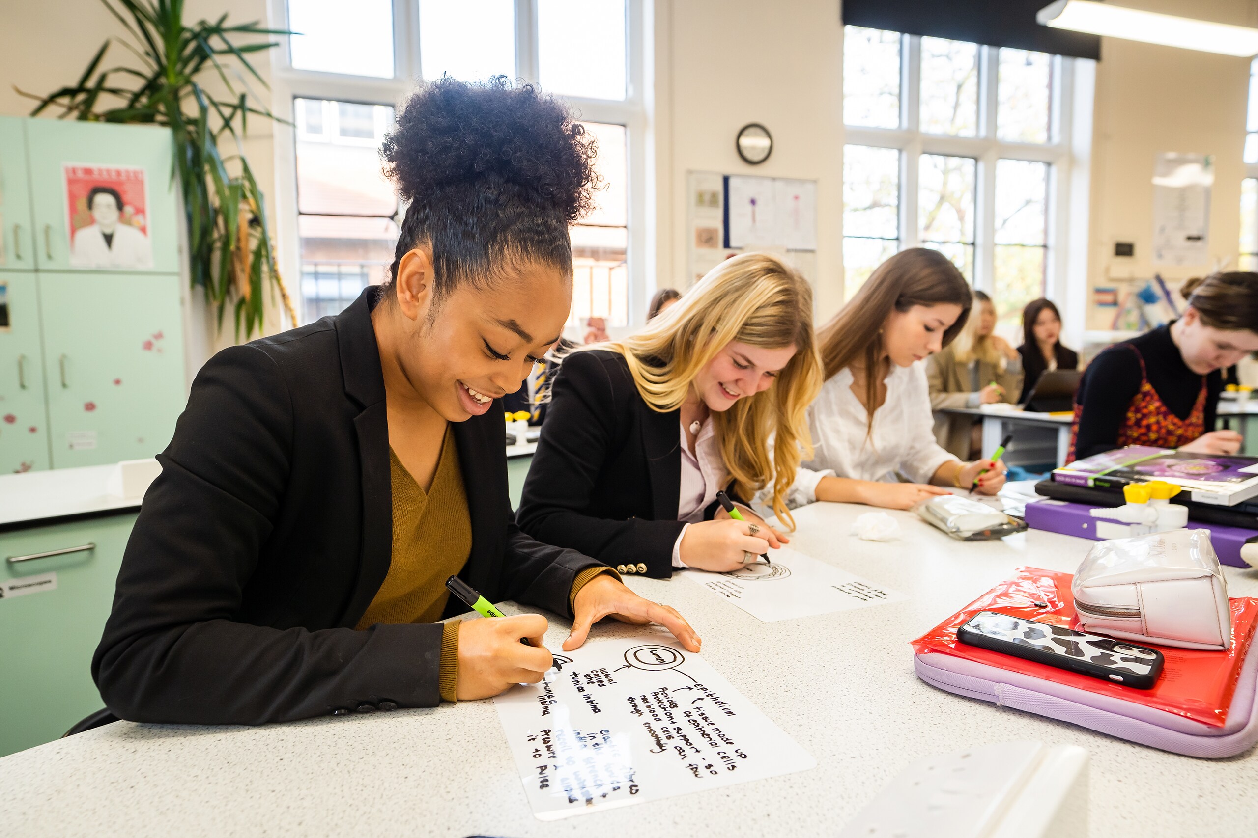 King's Ely Sixth Form students in the classroom. King's Ely Sixth Form is a private Sixth Form in Cambridgeshire. 