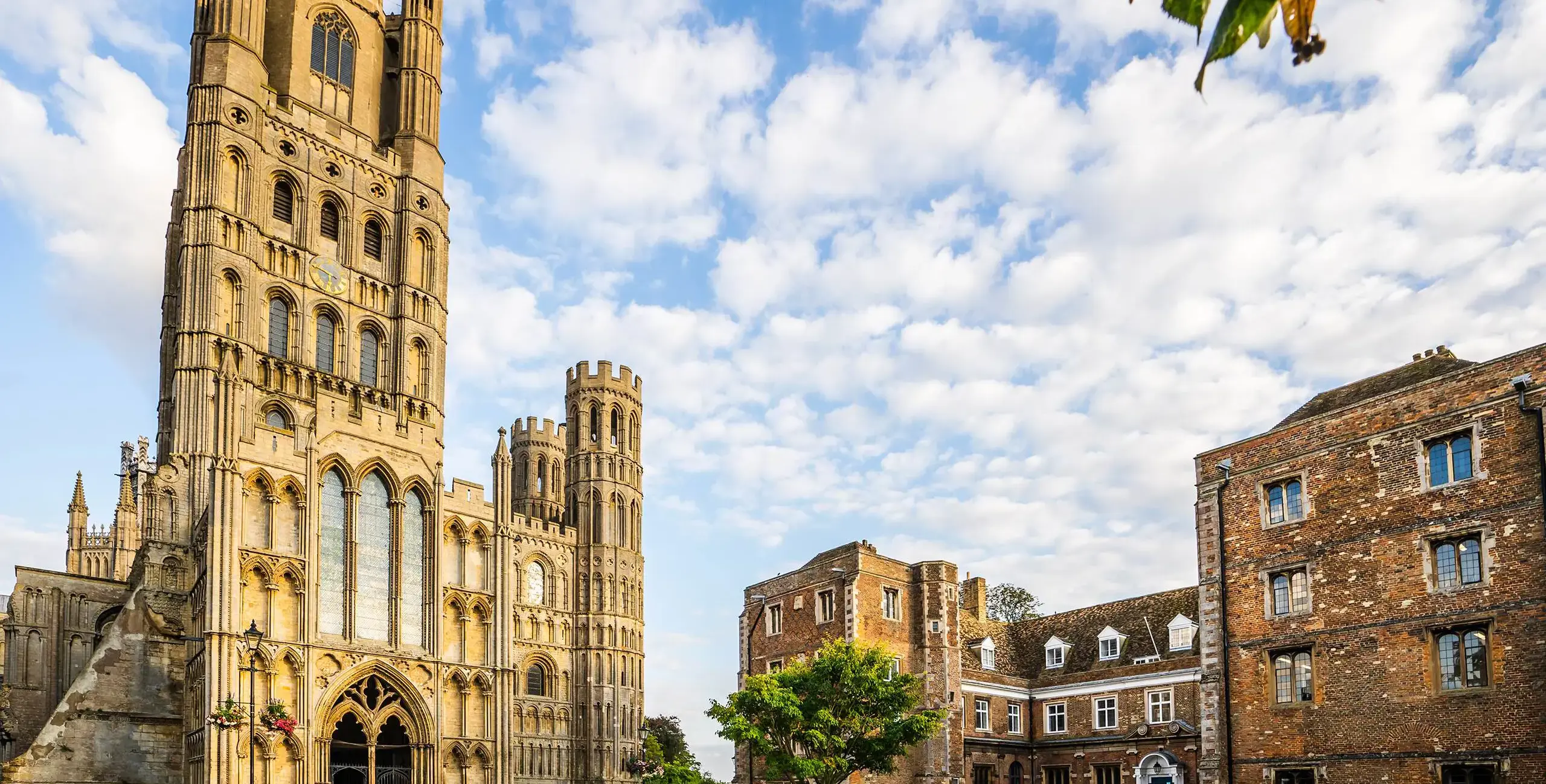 Ely Cathedral and the Old Palace, the Sixth Form Centre for King's Ely, a Private Boarding and Day School near Cambridge, in Ely.